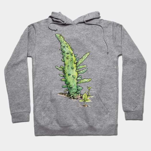 Opuntia Variegata Hoodie by HenryBennettArt